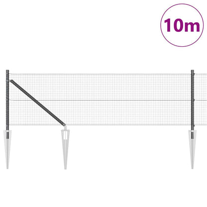 vidaXL Zaunpfosten Grau 10 x 0,6 m (19 x 19 mm Netz) Stahl und PVC