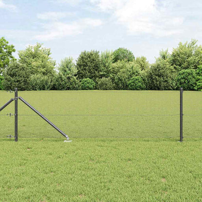 vidaXL Zaunpfosten Grau 10 x 0,8 m (16 x 16 mm Draht) Stahl und PVC
