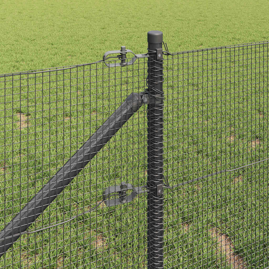 vidaXL Poteau de clôture gris 10 x 1 m (mailles 12 x 12 mm) acier