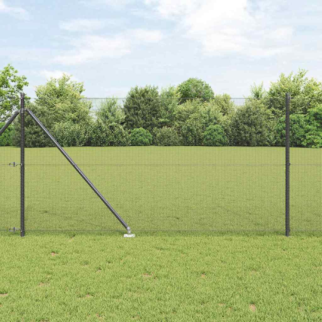 vidaXL Poteau de clôture gris 10 x 1 m (mailles 12 x 12 mm) acier