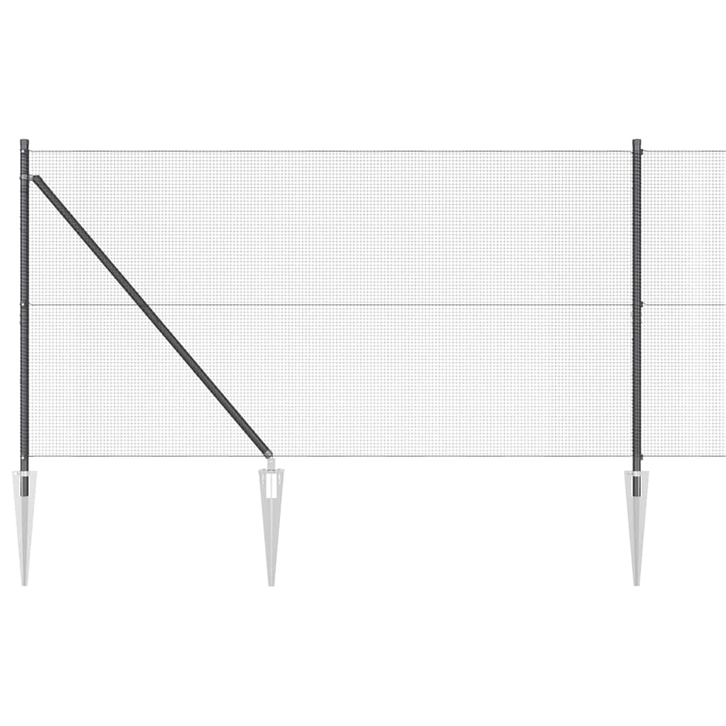 vidaXL Poteau de clôture gris 10 x 1 m (mailles 12 x 12 mm) acier