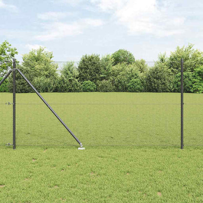 vidaXL Zaun mit Pfosten Grau 1 x 10 m Stahl