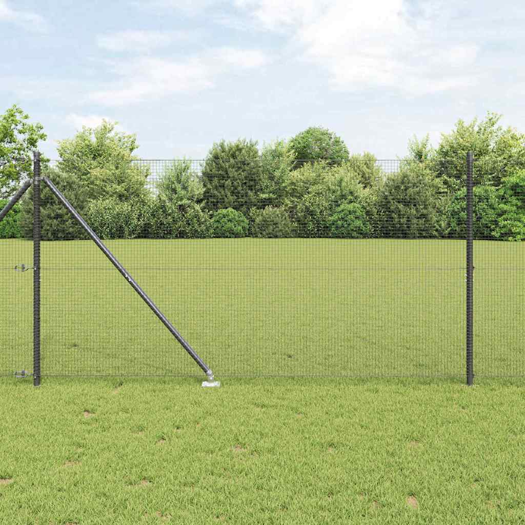 vidaXL Zaunpfosten Grau 10 x 1,2 m (16 x 16 mm Netz) Stahl und PVC