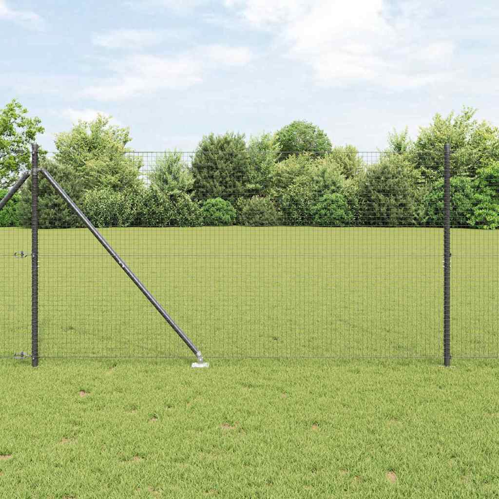 vidaXL Zaunpfosten Grau 10 x 1,2 m (25 x 25 mm Maschen) Stahl und PVC