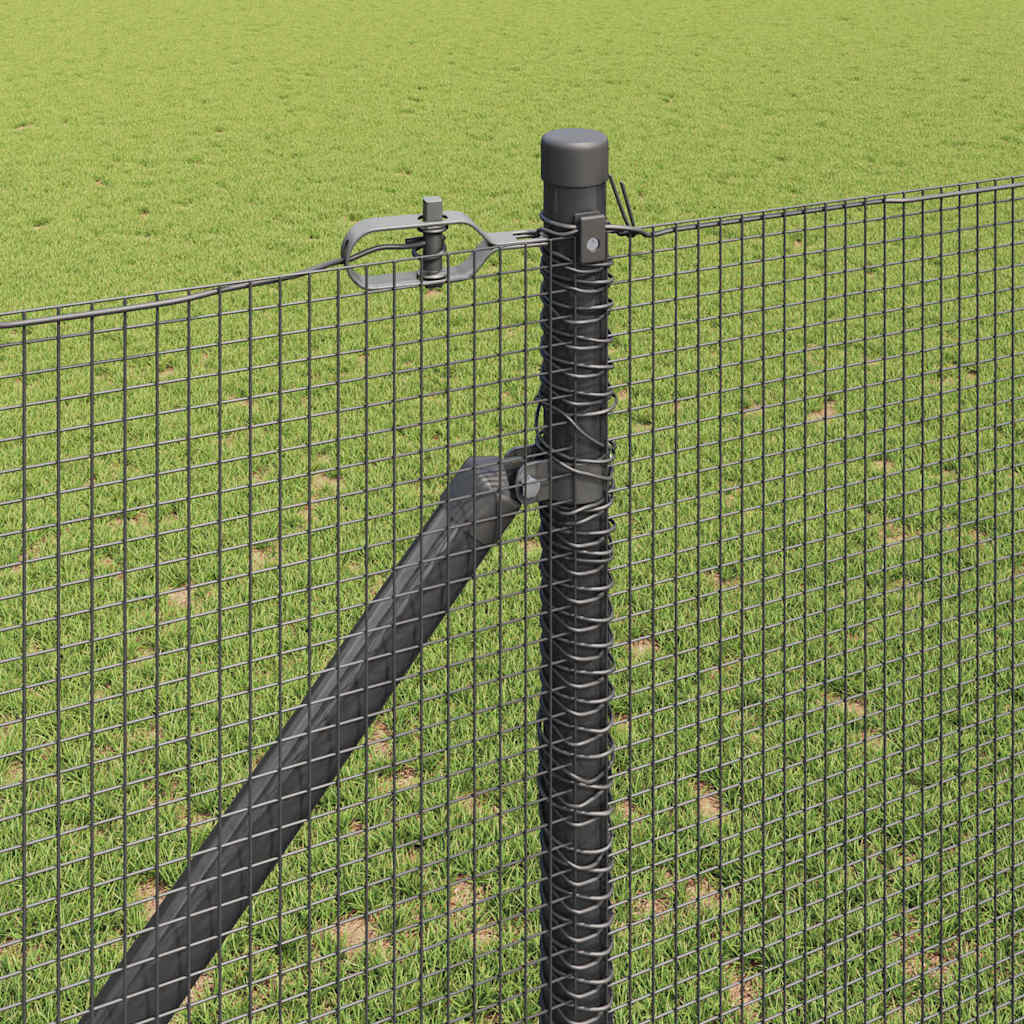 vidaXL Zaunpfosten Grau 10 x 1,4 m (12 x 12 mm Maschen) Stahl und PVC