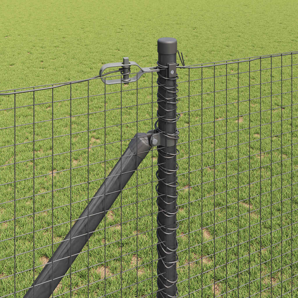 vidaXL Zaunpfosten Grau 10 x 1,4 m (25 x 25 mm Netz) Stahl und PVC