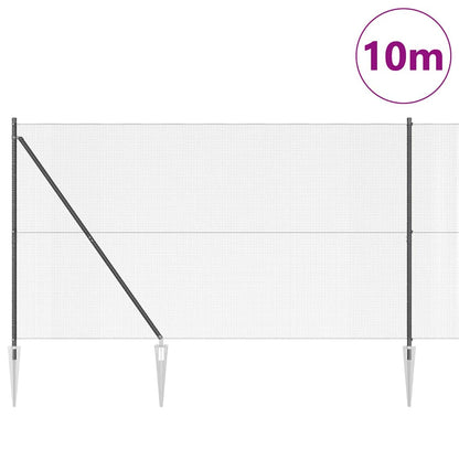 vidaXL Zaun mit Pfosten Grau 1,5 x 10 m Stahl