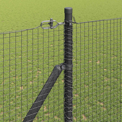 vidaXL Zaun mit Pfosten Grau 1,5 x 10 m Stahl