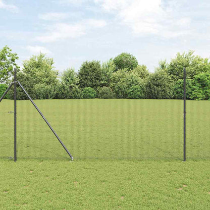 vidaXL Zaun mit Pfosten Grau 1,5 x 10 m Stahl