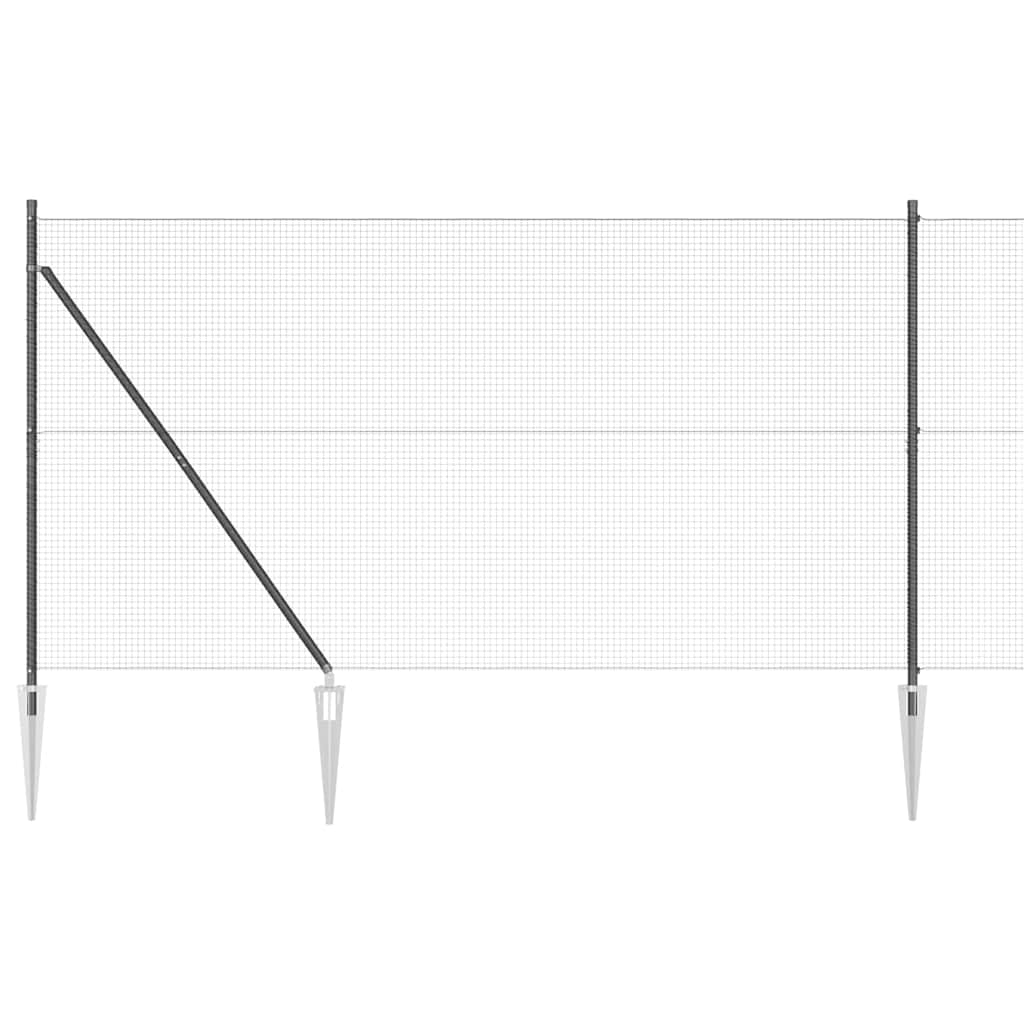 vidaXL Zaun mit Pfosten Grau 1,5 x 10 m Stahl