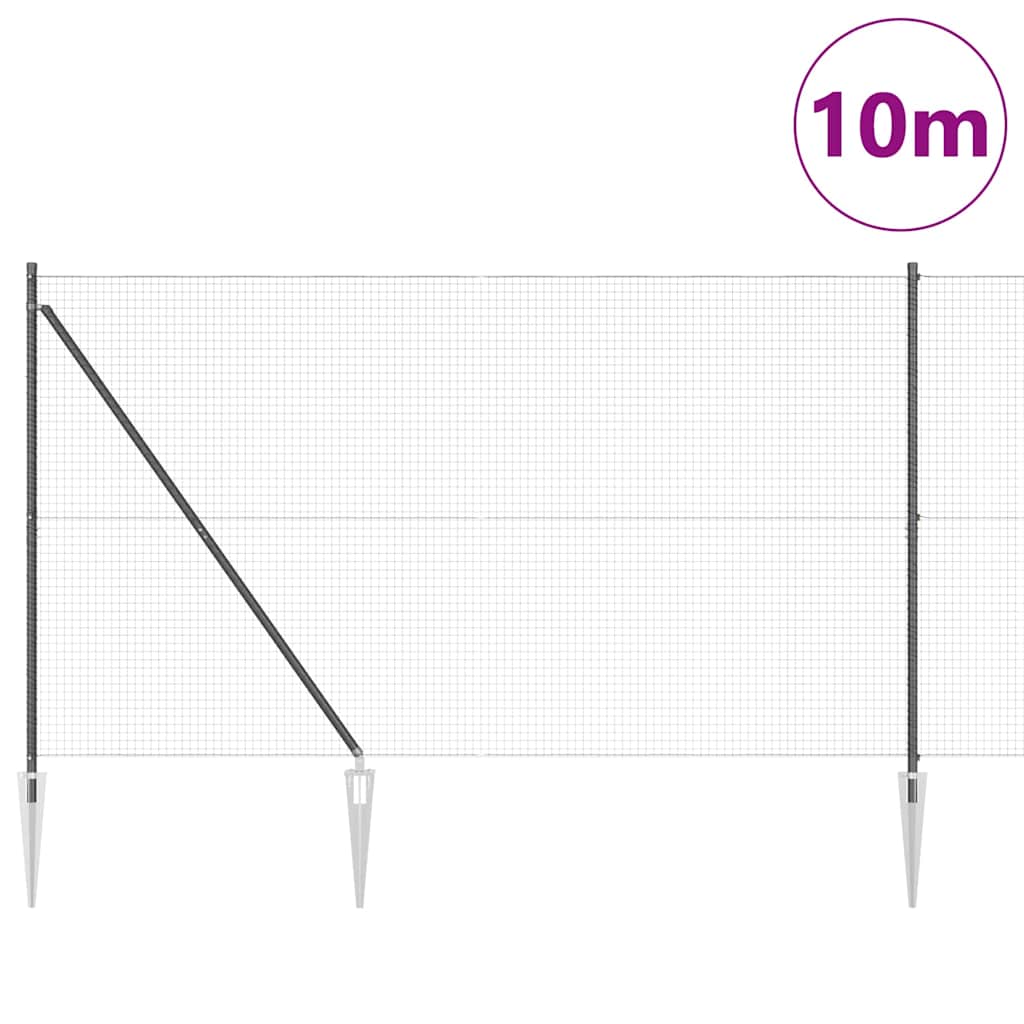 vidaXL Zaunpfosten Grau 10 x 1,5 m (25 x 25 mm Maschenweite) Stahl