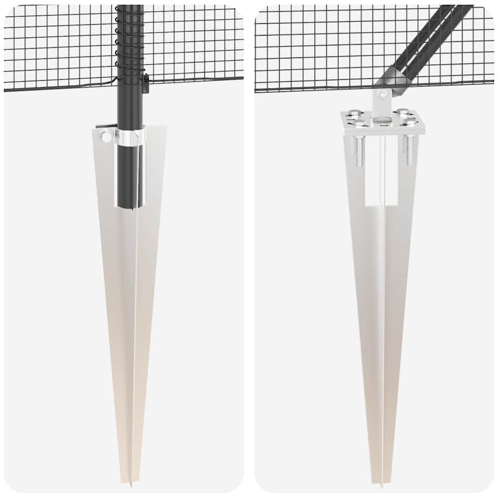 Zaunpfosten Grau 10 x 1,6 m (12 x 12 mm Maschenweite)