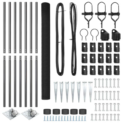 Zaunpfosten Grau 10 x 1,6 m (12 x 12 mm Maschenweite)
