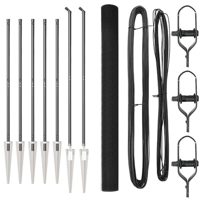 Zaunpfosten Grau 10 x 1,6 m (25 x 25 mm Maschenweite)