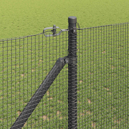 vidaXL Zaunpfosten Grau 25 x 1,2 m (12 x 12 mm Masche) Stahl und PVC