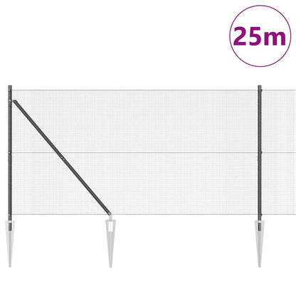 vidaXL Zaunpfosten Grau 25 x 1,2 m (12 x 12 mm Masche) Stahl und PVC