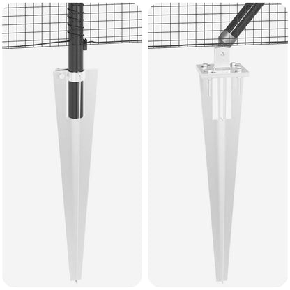 Zaunpfosten Grau 25 x 1,2 m (16 x 16 mm Maschen) Stahl und PVC