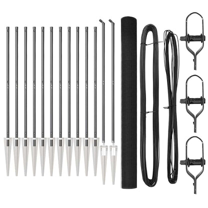 Zaunpfosten Grau 25 x 1,5 m (12 x 12 mm Netz) Stahl