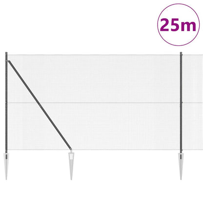 Zaunpfosten Grau 25 x 1,5 m (12 x 12 mm Netz) Stahl