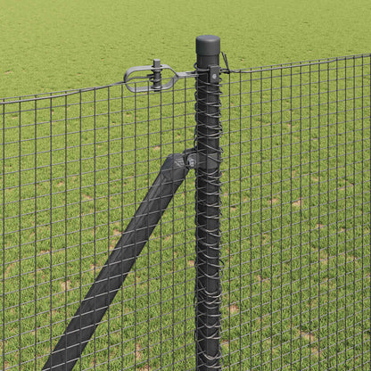 vidaXL Zaunpfosten Grau 25 x 1,6 m (16 x 16 mm Netz) Stahl und PVC