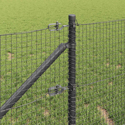 vidaXL Zaunpfosten Grau 50 x 0,5 m (19 x 19 mm Netz) Stahl und PVC