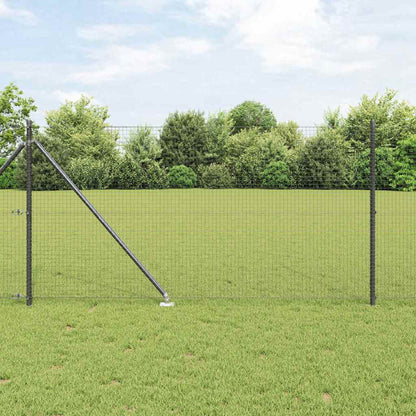 vidaXL Zaunpfosten Grau 50 x 1 m (25 x 25 mm Masche) Stahl und PVC