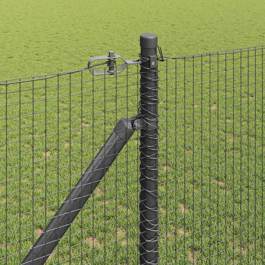 vidaXL Zaunpfosten Grau 50 x 1,4 m (Masche 19 x 19 mm) Stahl und PVC
