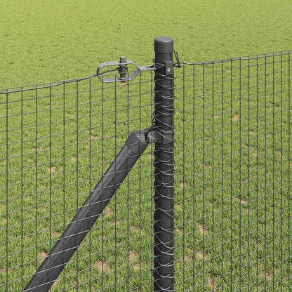 vidaXL Zaunpfosten Grau 50 x 1,4 m (Masche 19 x 19 mm) Stahl und PVC