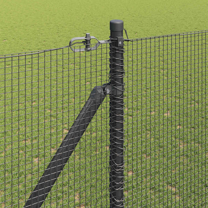 vidaXL Zaunpfosten Grau 50 x 1,5 m (12 x 12 mm Maschen) Stahl und PVC
