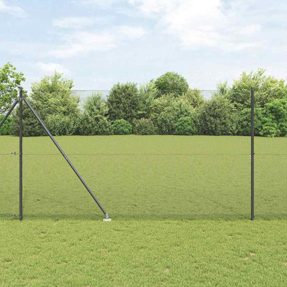 vidaXL Zaunpfosten Grau 50 x 1,5 m (12 x 12 mm Maschen) Stahl und PVC