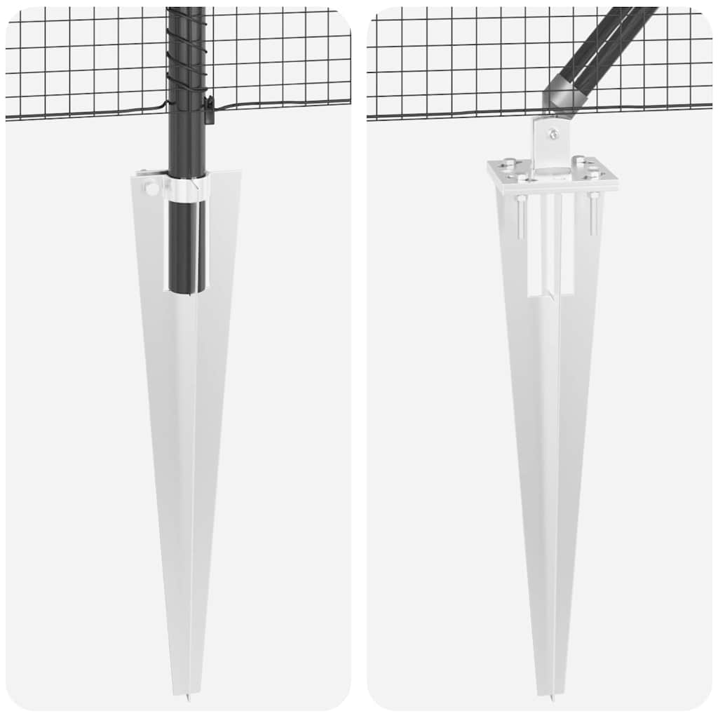 Zaunpfosten Grau 100 x 0,4 m (19 x 19 mm Maschen) Stahl und PVC