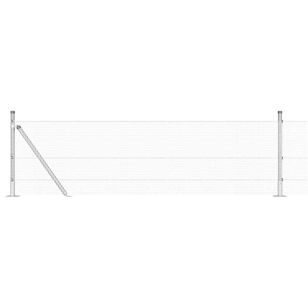 vidaXL Poteau de clôture argenté 10 x 0,4 m (maille 12 x 12 mm) acier
