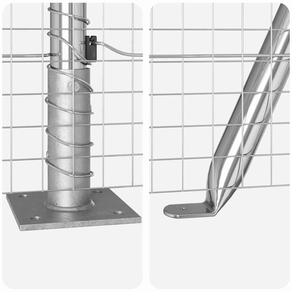 Zaunpfosten Silber 10 x 0,4 m (25 x 25 mm Maschendraht) Stahl