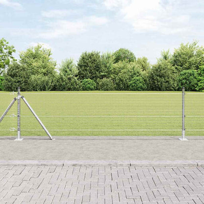 vidaXL Poteau de clôture argenté 10 x 0,5 m (mailles 19 x 19 mm) acier
