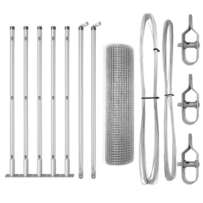 vidaXL Poteau de clôture argenté 10 x 0,6 m (maille 12 x 12 mm) Acier