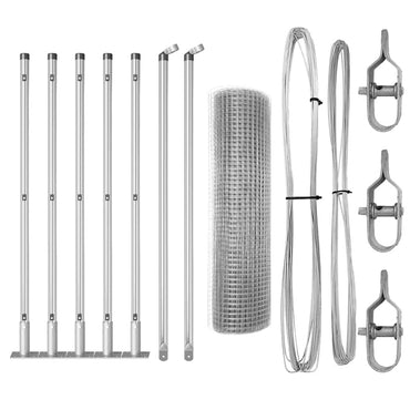 vidaXL Poteau de clôture argenté 10 x 0,6 m (maille 25 x 25 mm) Acier