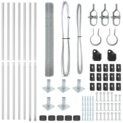 Zaunpfosten Silber 10 x 0,8 m (12 x 12 mm Maschendraht) Stahl