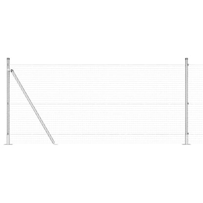 vidaXL Poteau de clôture argenté 10 x 0,8 m (mailles 25 x 25 mm) Acier