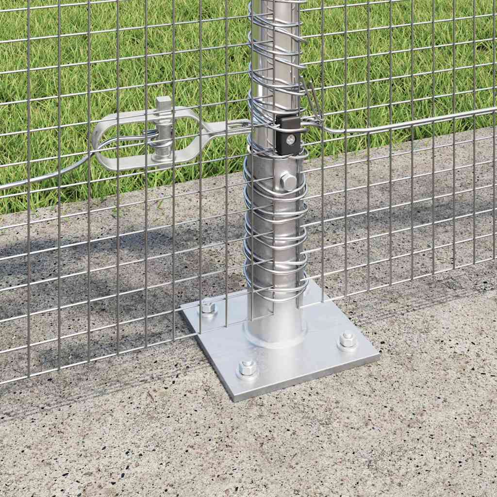vidaXL Zaunpfosten Silber 10 x 1 m (16 x 16 mm Maschen) Stahl