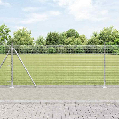 vidaXL Zaunpfosten Silber 10 x 1 m (16 x 16 mm Maschen) Stahl