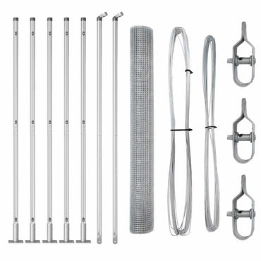 vidaXL Zaunpfosten Silber 10 x 1,2 m (16 x 16 mm Netz) Stahl