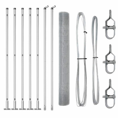 vidaXL Zaunpfosten Silber 10 x 1,2 m (16 x 16 mm Netz) Stahl