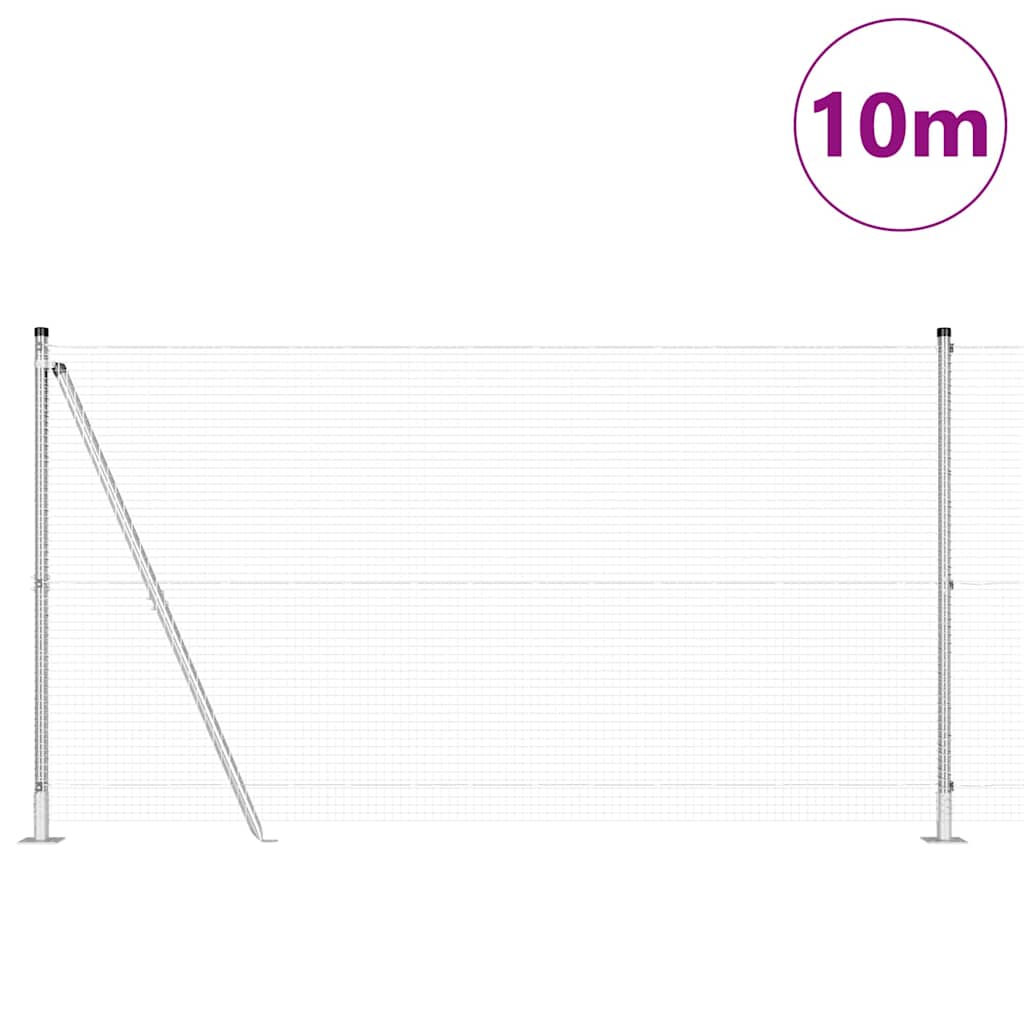 vidaXL Zaunpfosten Silber 10 x 1,2 m (19 x 19 mm Maschen) Stahl