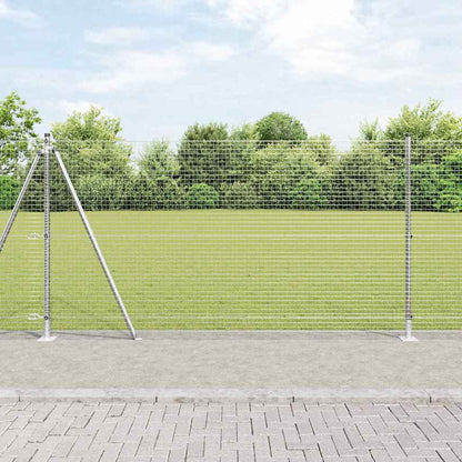 vidaXL Zaunpfosten Silber 10 x 1,2 m (25 x 25 mm Maschen) Stahl