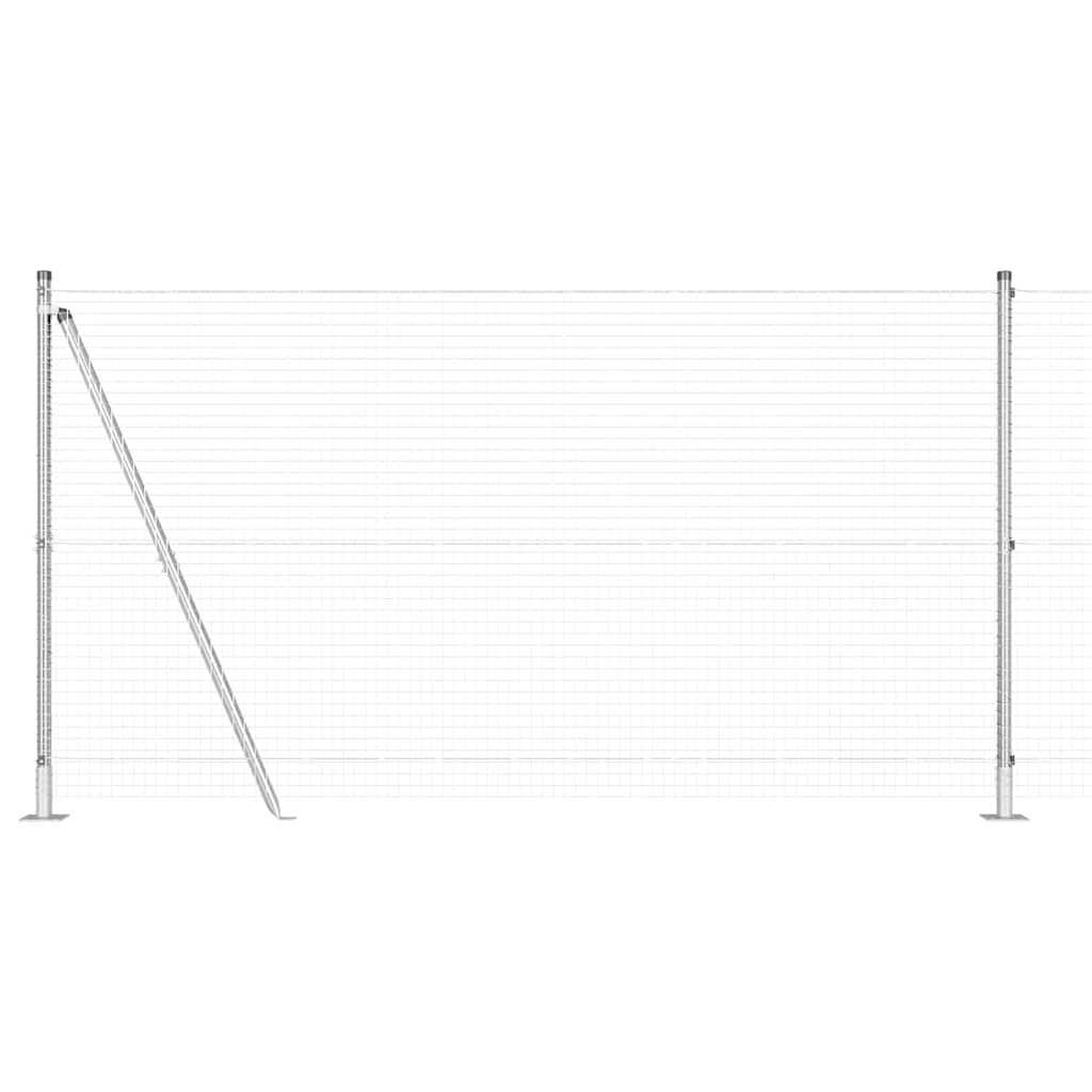 vidaXL Zaunpfosten Silber 10 x 1,2 m (25 x 25 mm Maschen) Stahl