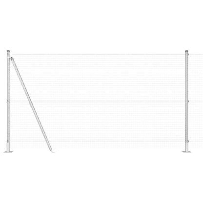 vidaXL Zaunpfosten Silber 10 x 1,2 m (25 x 25 mm Maschen) Stahl