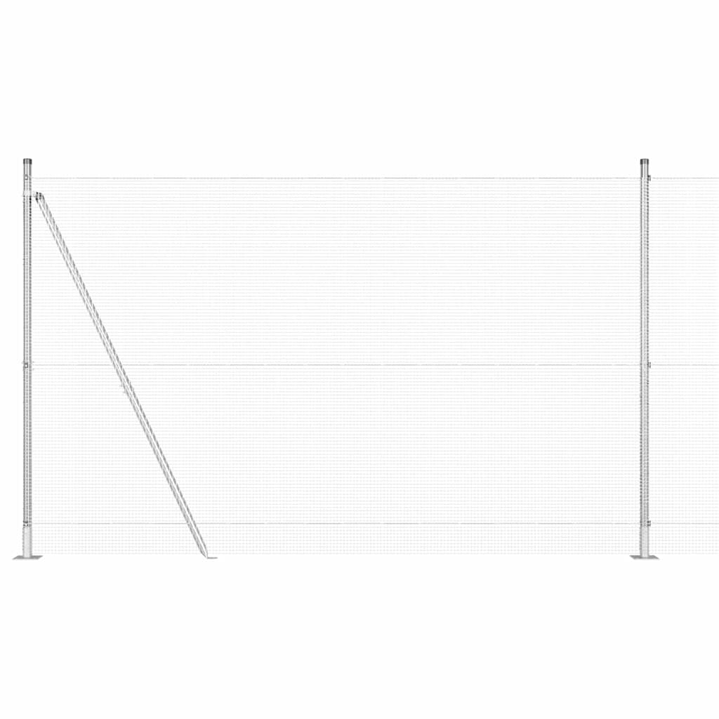 vidaXL Zaunpfosten Silber 10 x 1,4 m (12 x 12 mm Maschen) Stahl