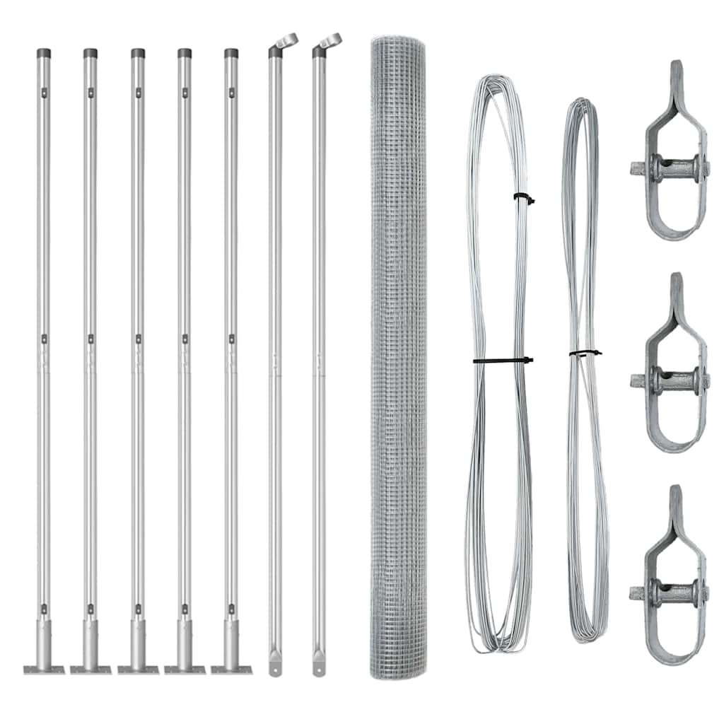 Zaunpfosten Silber 10 x 1,4 m (19 x 19 mm Drahtgewebe) Stahl