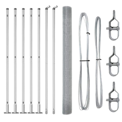 Zaunpfosten Silber 10 x 1,4 m (19 x 19 mm Drahtgewebe) Stahl