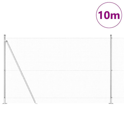 vidaXL Poteaux de clôture argentés 10 x 1,4 m (maille 25 x 25 mm) Acier